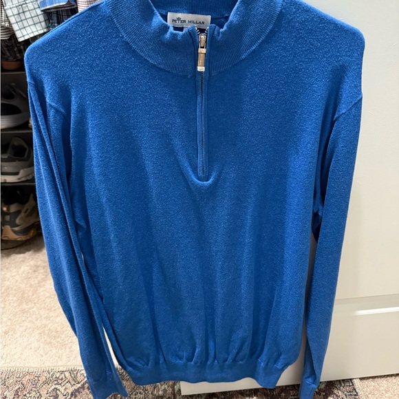 Peter Millar Crown Soft Silk Blend Quarter Zip Mens Sweater